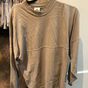 SoulCycle oversized taupe long sleeve shirt